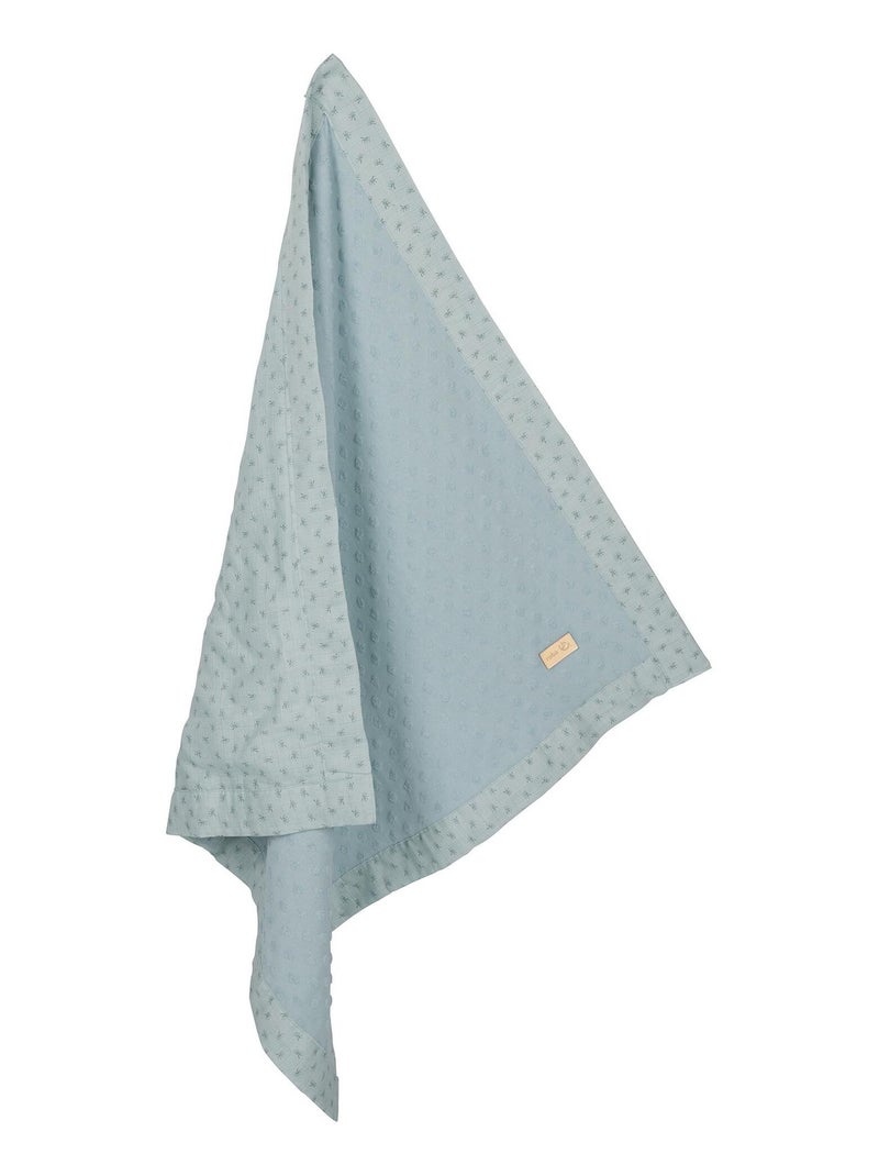 Copertina bebè in cotone bio con motivo a pois in rilievo "Roba lil planet" Blu chiaro - Kiabi