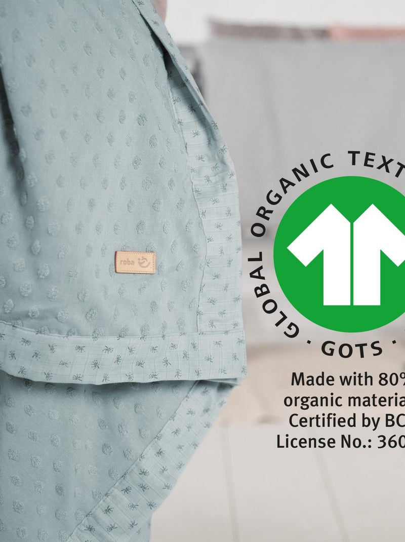 Copertina bebè in cotone bio con motivo a pois in rilievo "Roba lil planet" Blu chiaro - Kiabi