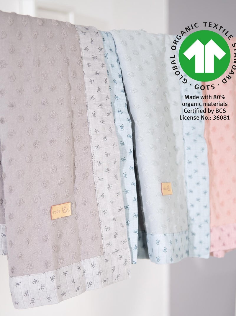 Copertina bebè in cotone bio con motivo a pois in rilievo "Roba lil planet" Rosa - Kiabi