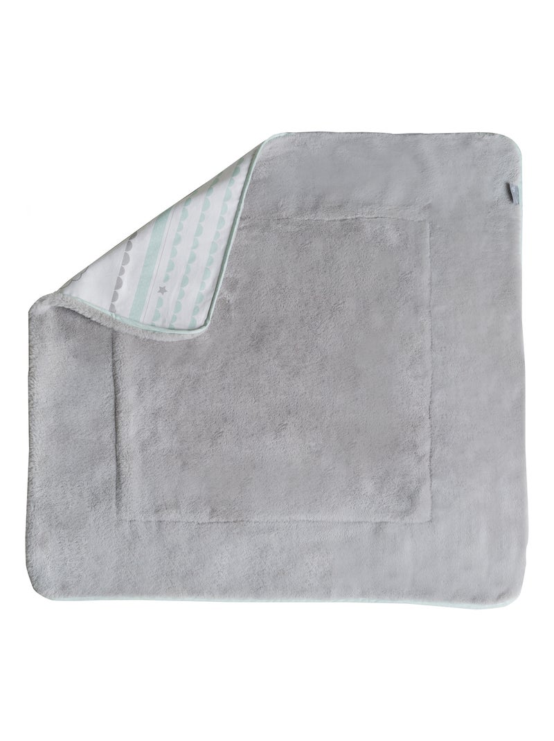Copertina doppia faccia in pile morbido e cotone – "Roba Happy Cloud" Bianco Verde - Kiabi