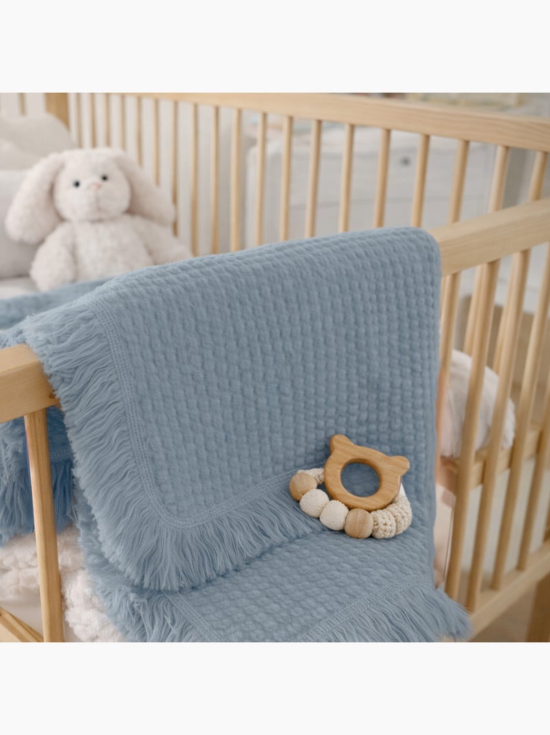 Copertina in cotone - LIONELO - 70 x 100 cm - 100% cotone - 280 g/m² Blu - Kiabi