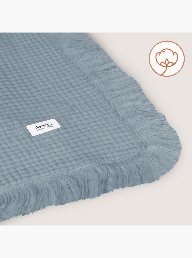 Copertina in cotone - LIONELO - 70 x 100 cm - 100% cotone - 280 g/m² Blu - Kiabi