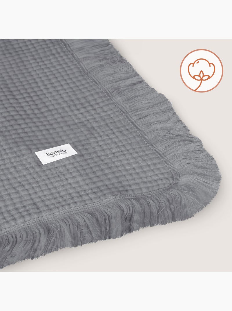 Copertina in cotone - LIONELO - 70 x 100 cm - 100% cotone - 280 g/m² Grigio - Kiabi