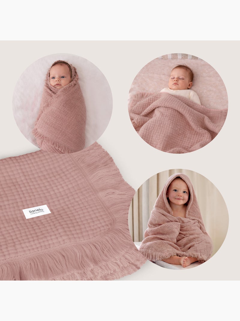 Copertina in cotone - LIONELO - 70 x 100 cm - 100% cotone - 280 g/m² Rosa - Kiabi