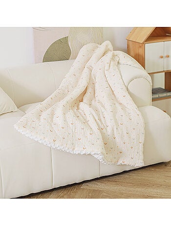 Copertina per bambini 100x135 in garza di cotone Oeko-Tex e minky | SUPERBE BEBE
