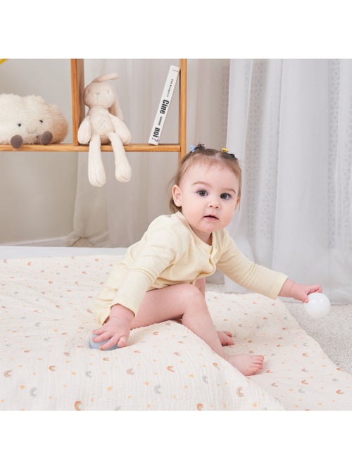 Copertina per bambini 100x135 in garza di cotone Oeko-Tex e minky | SUPERBE BEBE - Kiabi
