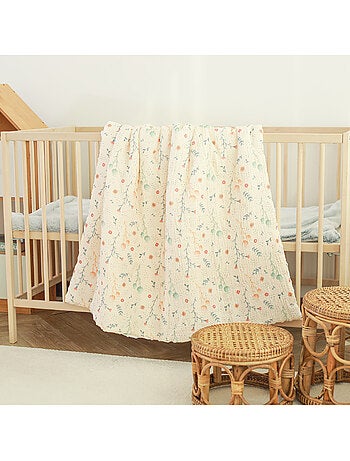Copertina per bambini 100x135 in garza di cotone Oeko-Tex e minky | SUPERBE BEBE