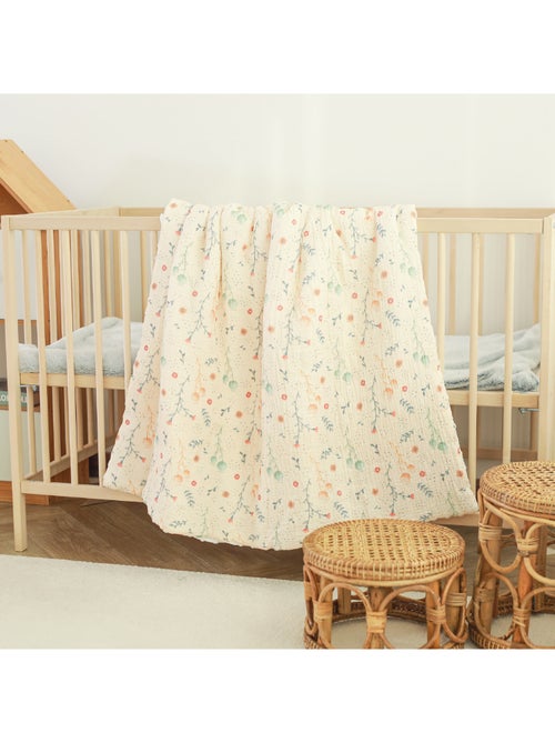Copertina per bambini 100x135 in garza di cotone Oeko-Tex e minky | SUPERBE BEBE - Kiabi