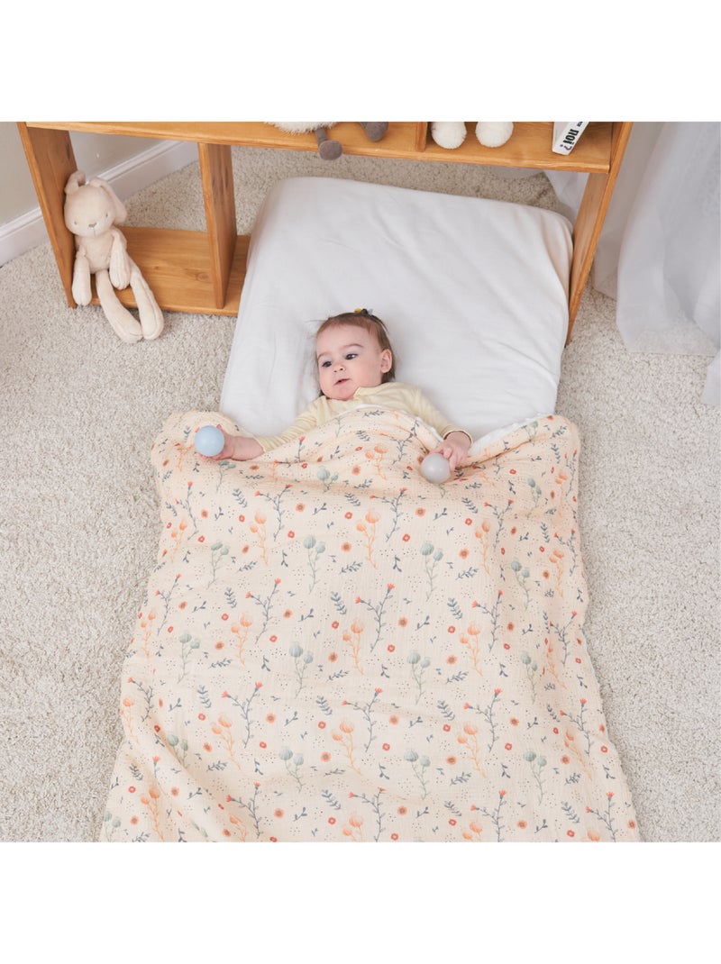Copertina per bambini 100x135 in garza di cotone Oeko-Tex e minky | SUPERBE BEBE Giallo - Kiabi