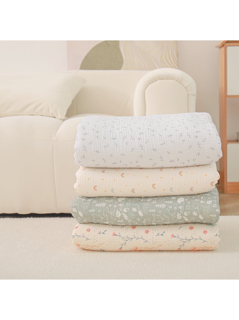 Copertina per bambini 100x135 in garza di cotone Oeko-Tex e minky | SUPERBE BEBE Giallo - Kiabi