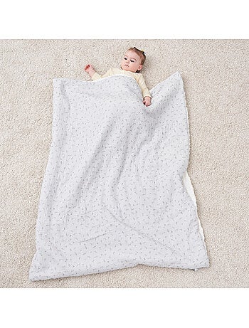 Copertina per bambini 100x135 in garza di cotone Oeko-Tex e minky | SUPERBE BEBE