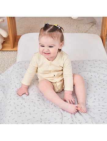 Copertina per bambini 100x135 in garza di cotone Oeko-Tex e minky | SUPERBE BEBE