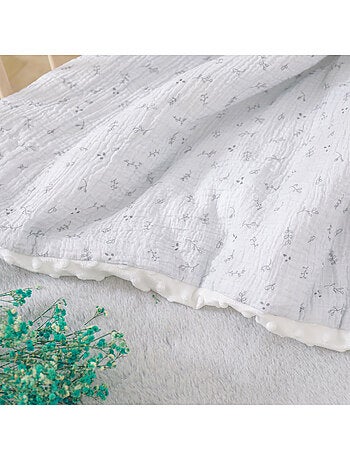 Copertina per bambini 100x135 in garza di cotone Oeko-Tex e minky | SUPERBE BEBE