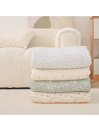 Copertina per bambini 100x135 in garza di cotone Oeko-Tex e minky | SUPERBE BEBE