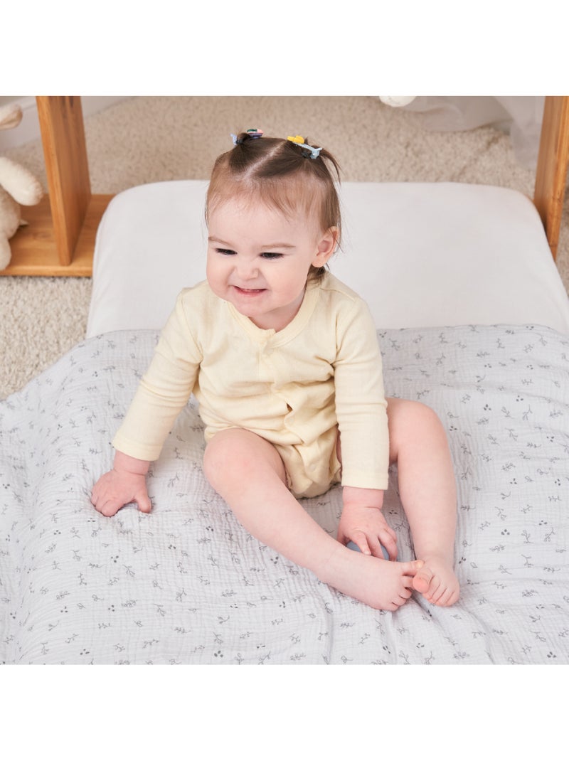 Copertina per bambini 100x135 in garza di cotone Oeko-Tex e minky | SUPERBE BEBE Grigio - Kiabi