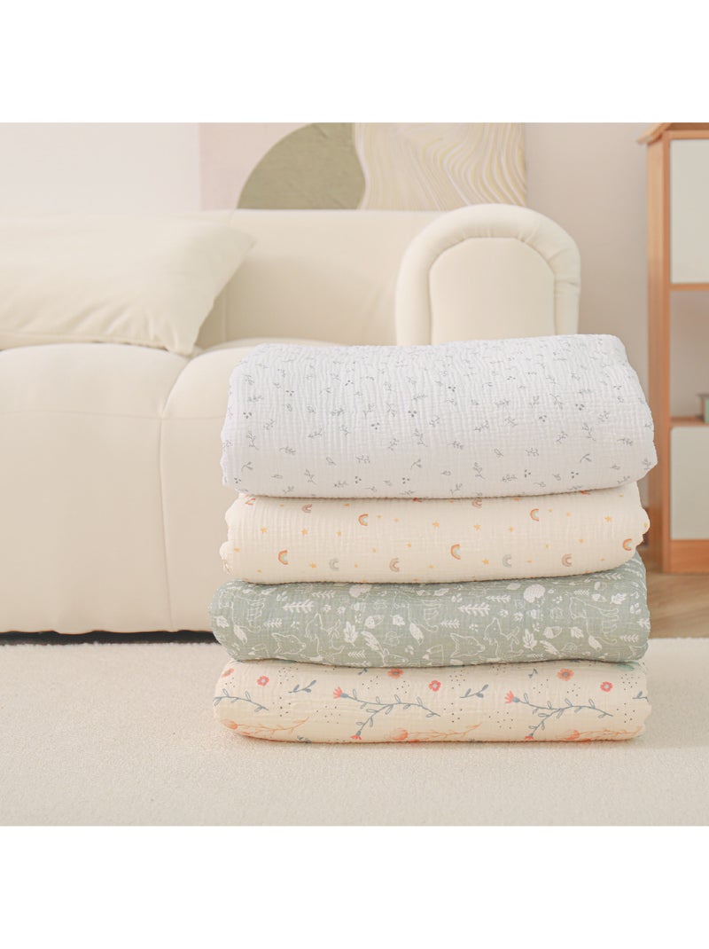 Copertina per bambini 100x135 in garza di cotone Oeko-Tex e minky | SUPERBE BEBE Grigio - Kiabi