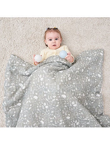 Copertina per bambini 75x100 in garza di cotone Oeko-Tex e minky | SUPERBE BEBE