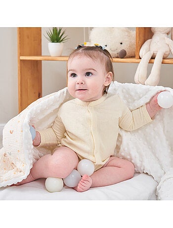 Copertina per bambini 75x100 in garza di cotone Oeko-Tex e minky | SUPERBE BEBE