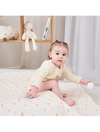 Copertina per bambini 75x100 in garza di cotone Oeko-Tex e minky | SUPERBE BEBE