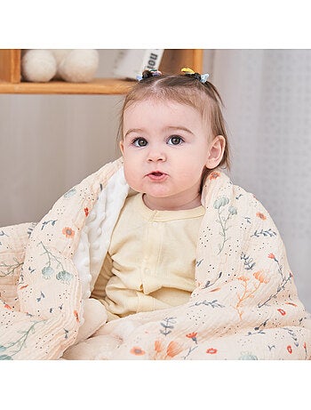 Copertina per bambini 100x135 in garza di cotone Oeko-Tex e minky | SUPERBE BEBE