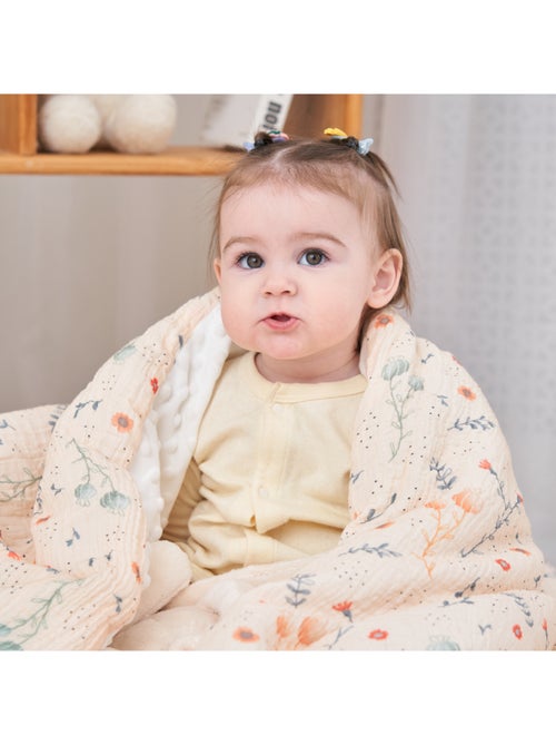 Copertina per bambini 75x100 in garza di cotone Oeko-Tex e minky | SUPERBE BEBE - Kiabi