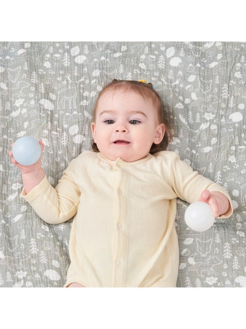 Copertina per bambini 75x100 in garza di cotone Oeko-Tex e minky | SUPERBE BEBE - Kiabi