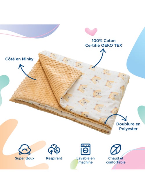 Copertina per bambini in cotone Oeko-tex e Minky | SUPERBE BEBE - Kiabi