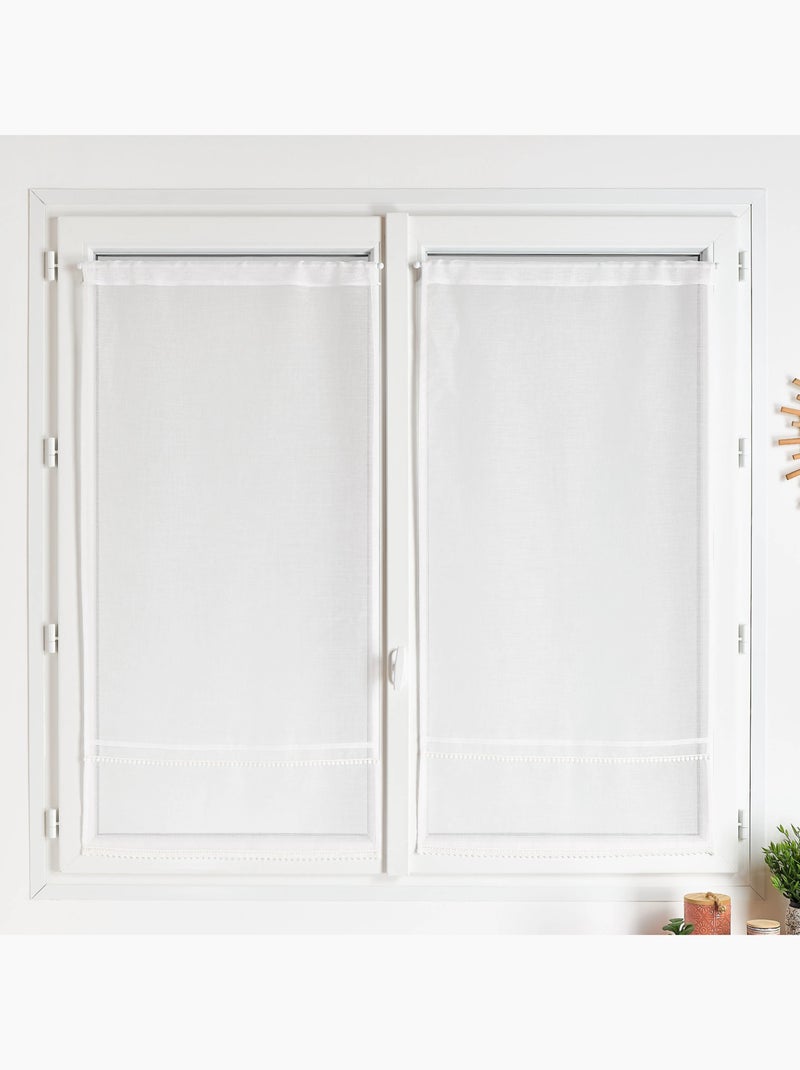 Coppia di eleganti tende in pizzo bianco Bianco - Kiabi