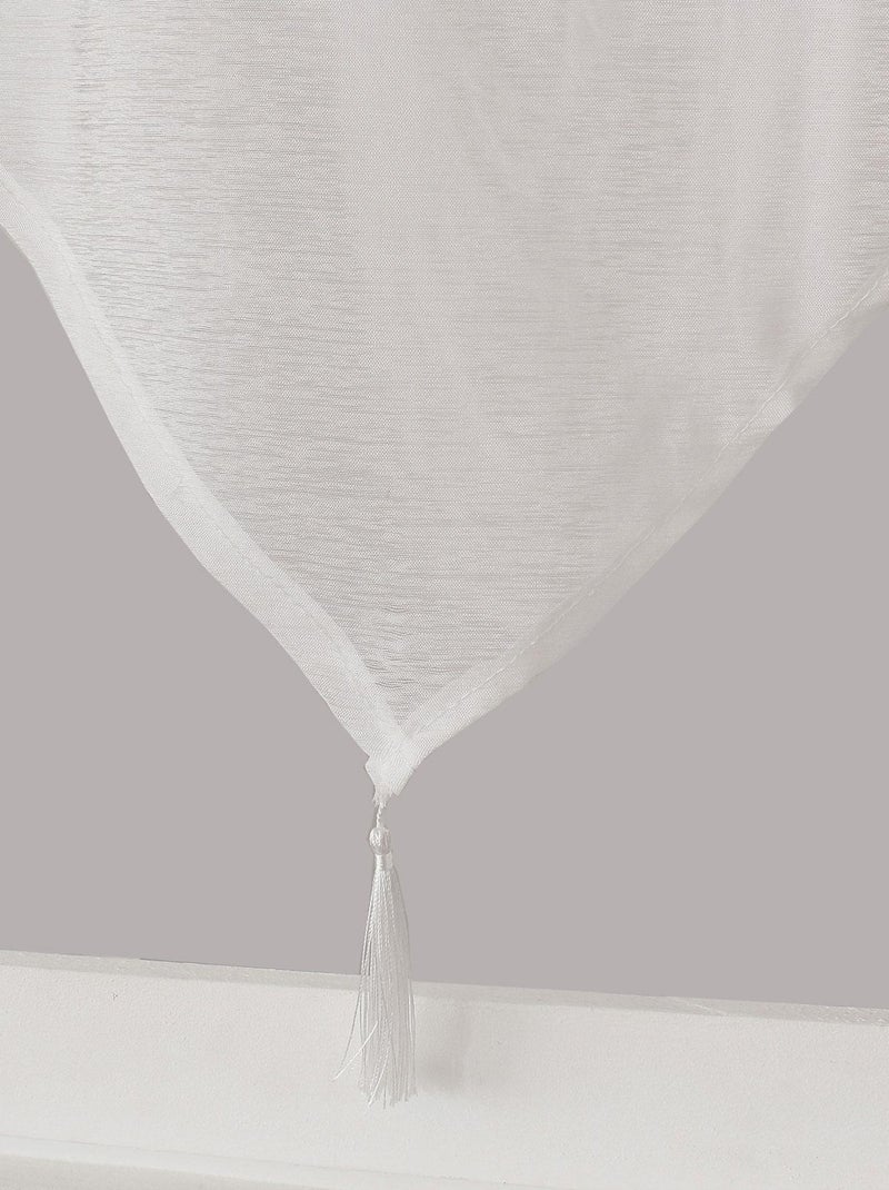 Coppia di piccole tende a punta con pompon Bianco - Kiabi