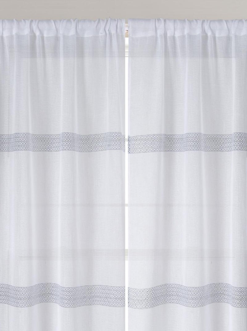 Coppia di piccole tende a righe Bianco - Kiabi