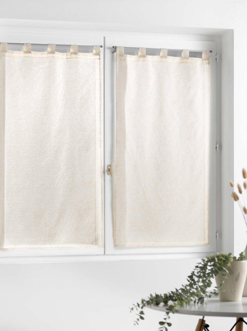 Coppia di piccole tende con effetto lino intrecciato - Kiabi