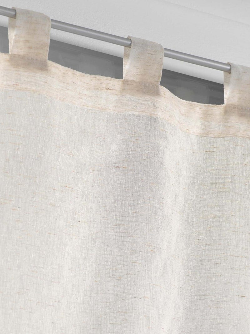 Coppia di piccole tende con effetto lino intrecciato Beige - Kiabi