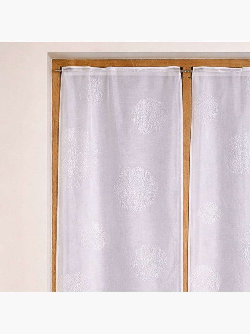 Coppia di piccole tende con motivo argento Bianco - Kiabi