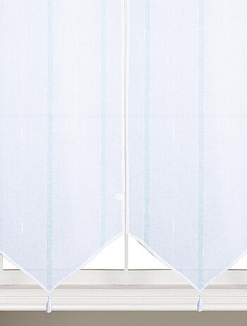 Coppia di piccole tende con strisce verticali lucide