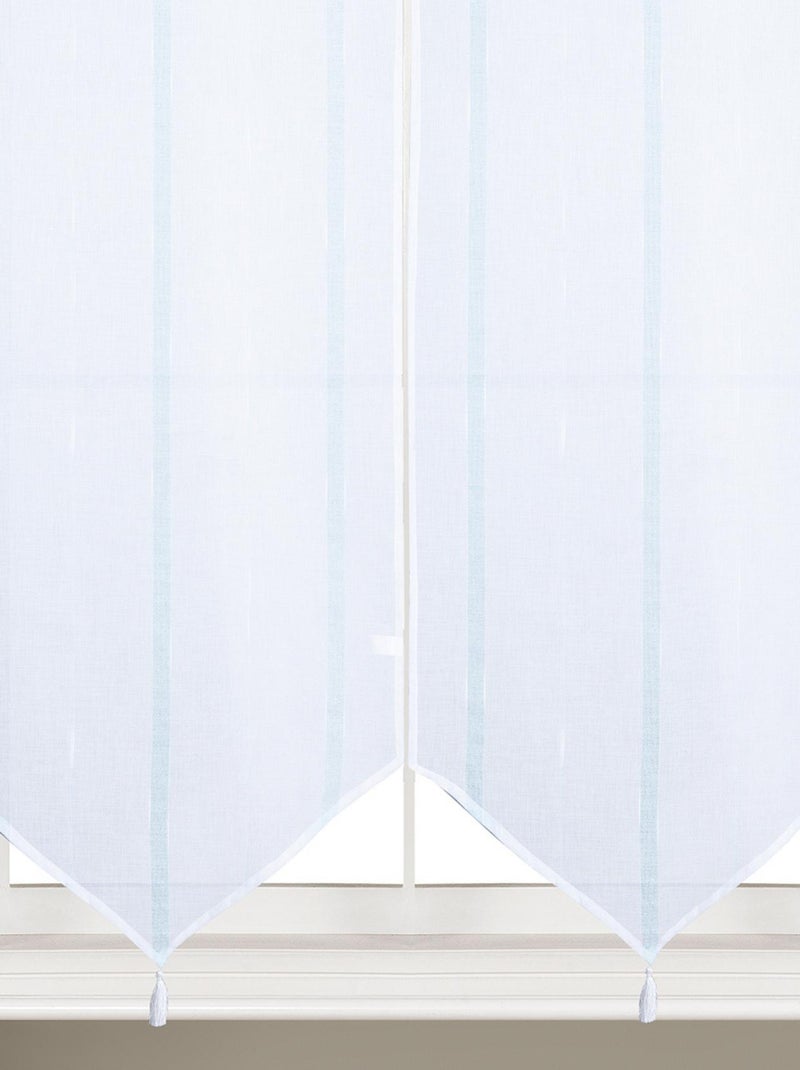Coppia di piccole tende con strisce verticali lucide Blu - Kiabi