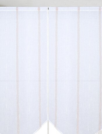Coppia di piccole tende con strisce verticali lucide