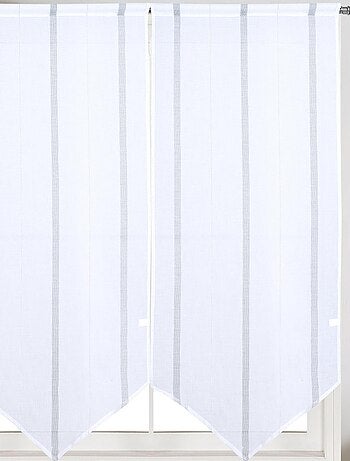 Coppia di piccole tende con strisce verticali lucide