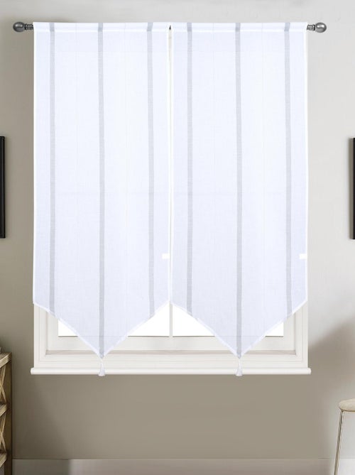 Coppia di piccole tende con strisce verticali lucide - Kiabi
