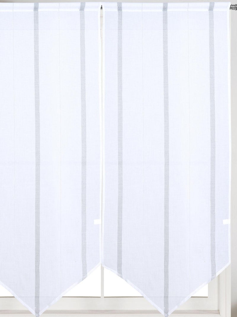 Coppia di piccole tende con strisce verticali lucide Nero - Kiabi