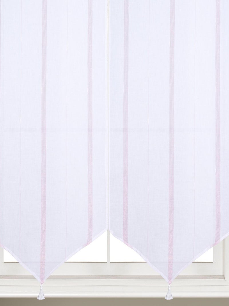 Coppia di piccole tende con strisce verticali lucide Viola - Kiabi