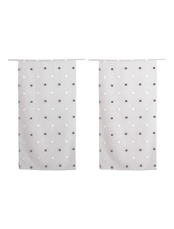 Coppia di piccole tende dritte a pois colorati