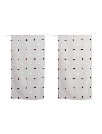 Coppia di piccole tende dritte a pois colorati