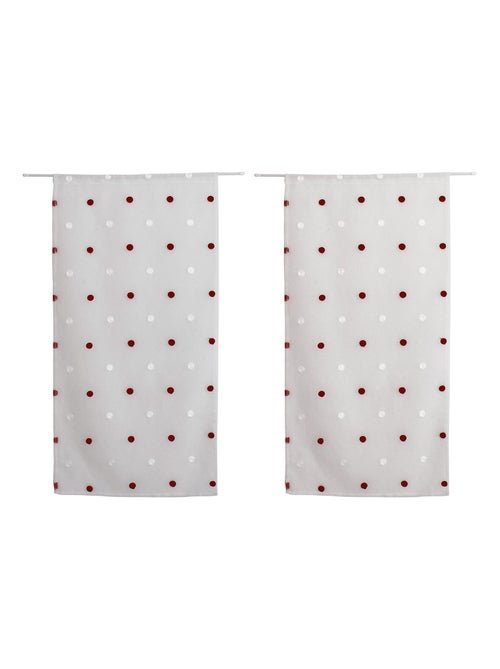 Coppia di piccole tende dritte a pois colorati - Kiabi