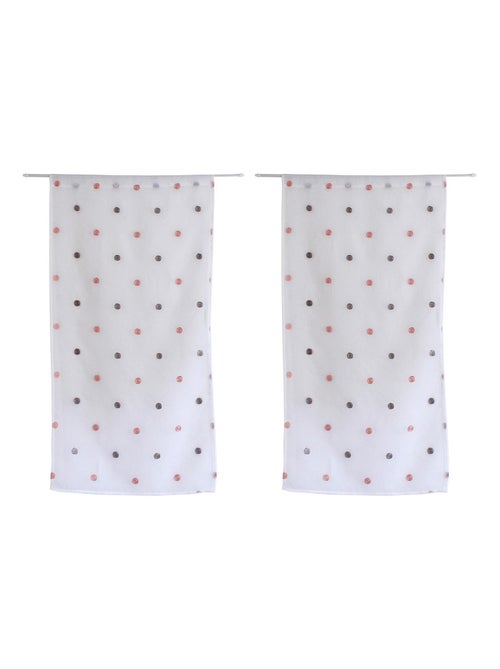 Coppia di piccole tende dritte a pois colorati - Kiabi