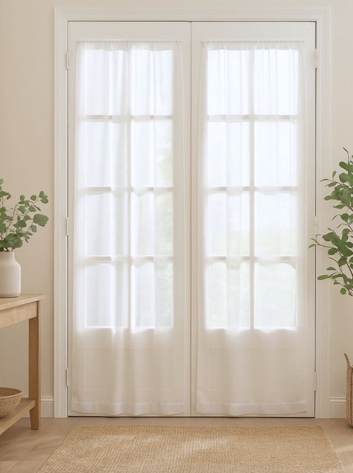 Coppia di piccole tende dritte con finitura a bastone passante - Kiabi