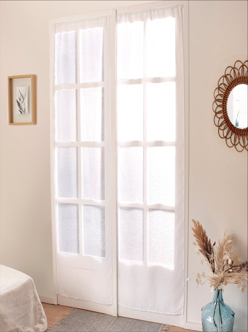 Coppia di piccole tende dritte con finitura a bastone passante - Kiabi