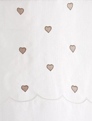 Coppia di piccole tende dritte con top a forma di cuore