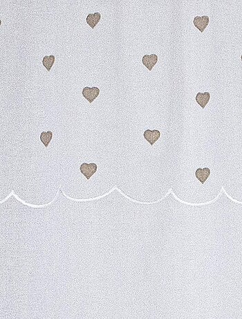 Coppia di piccole tende dritte con top a forma di cuore
