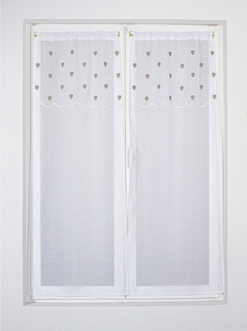 Coppia di piccole tende dritte con top a forma di cuore - Kiabi