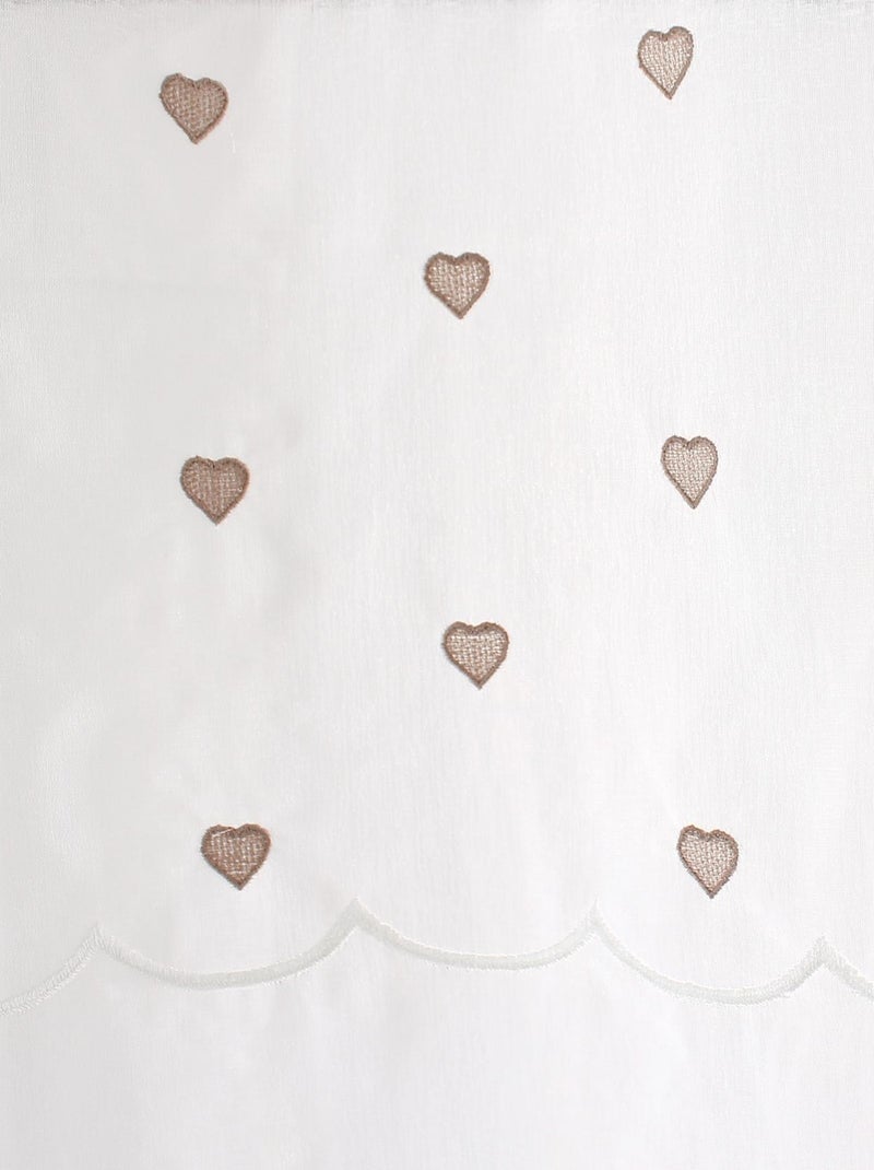 Coppia di piccole tende dritte con top a forma di cuore Beige - Kiabi